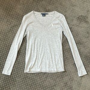 Women’s Ralph Lauren Sport Gray Long Sleeve Cotton  Top Small